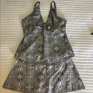 Bikini Bay 2 Piece Tankini Black/White/Silver